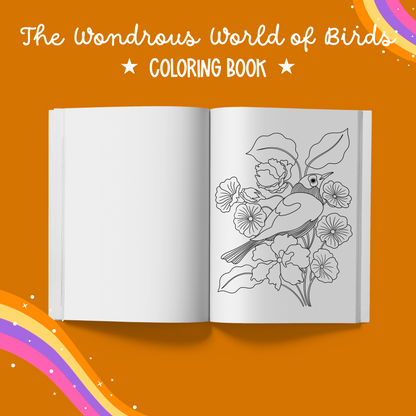 The Wondrous World of Birds Coloring Book