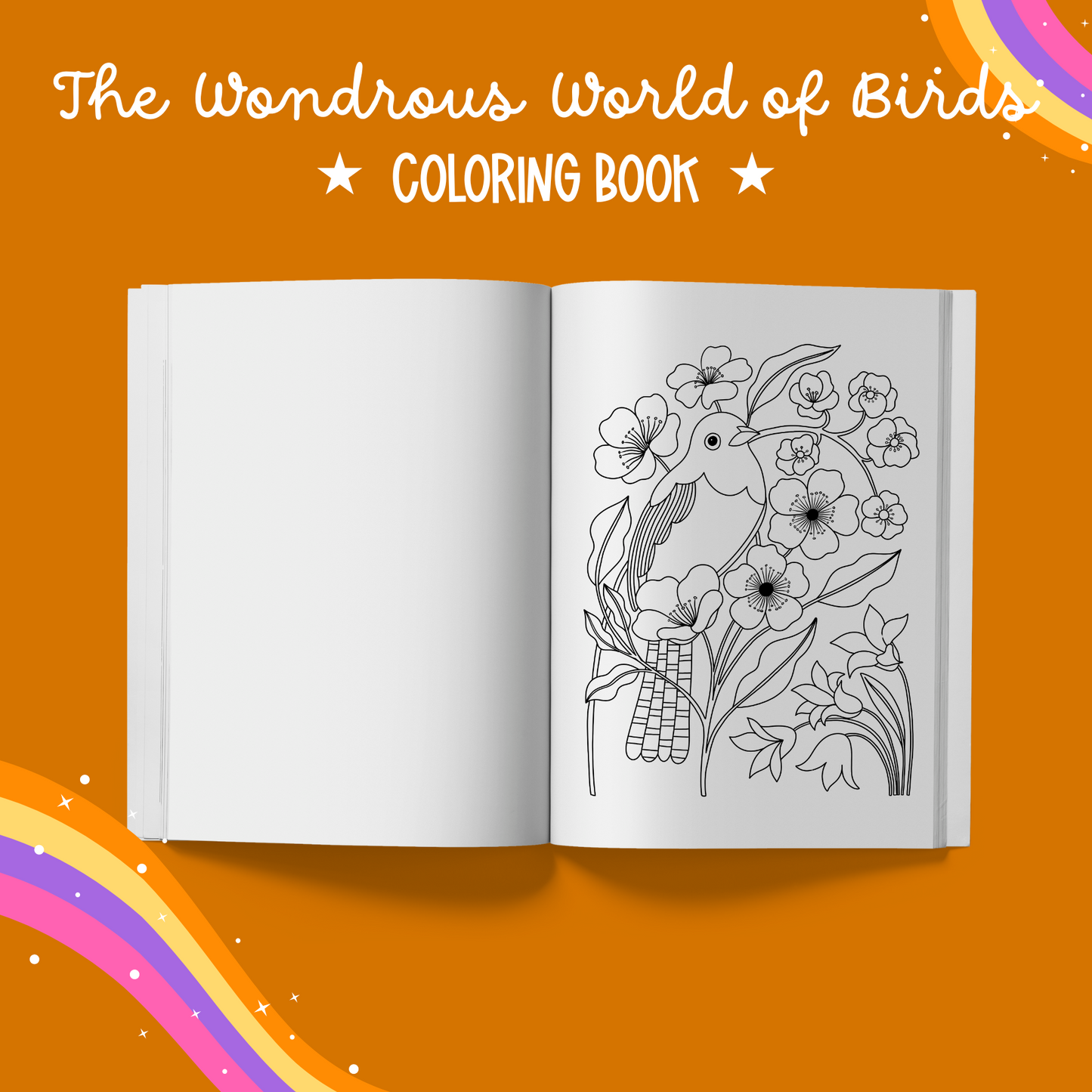 The Wondrous World of Birds Coloring Book